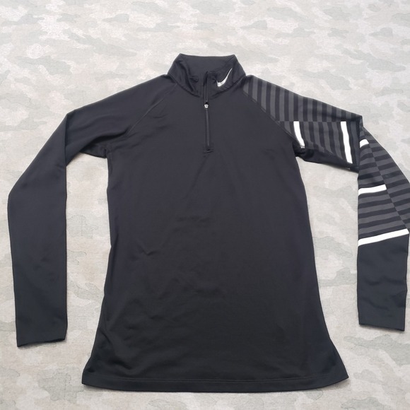 Nike Tops - Nike Pro Combat Compression Shirt Womens Large Black Dri-Fit Long Sleeve